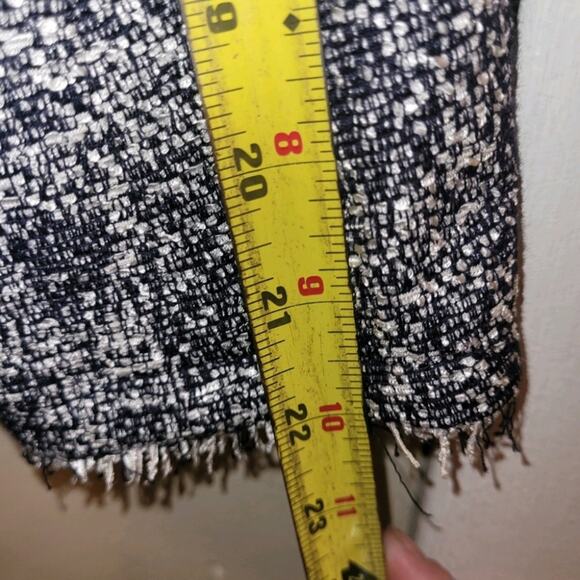 Talbots Womens Blue & White Tweed Fringed Blazer Jacket Size 8 - Picture 10 of 10